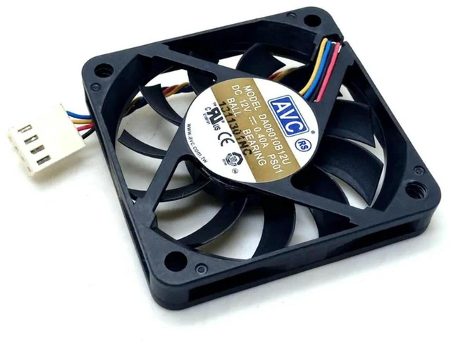 Main image of AJMRTC 6010 Slim PWM Cooling Fan Replacement for AVC DA06010B12U, 60×60×10mm Ultra-Thin DC12V 0.40A 60mm PWM Fan, High Airflow 4-Pin PWM Axial Fan for Server, Chassis, Small Industrial Equipment Heat