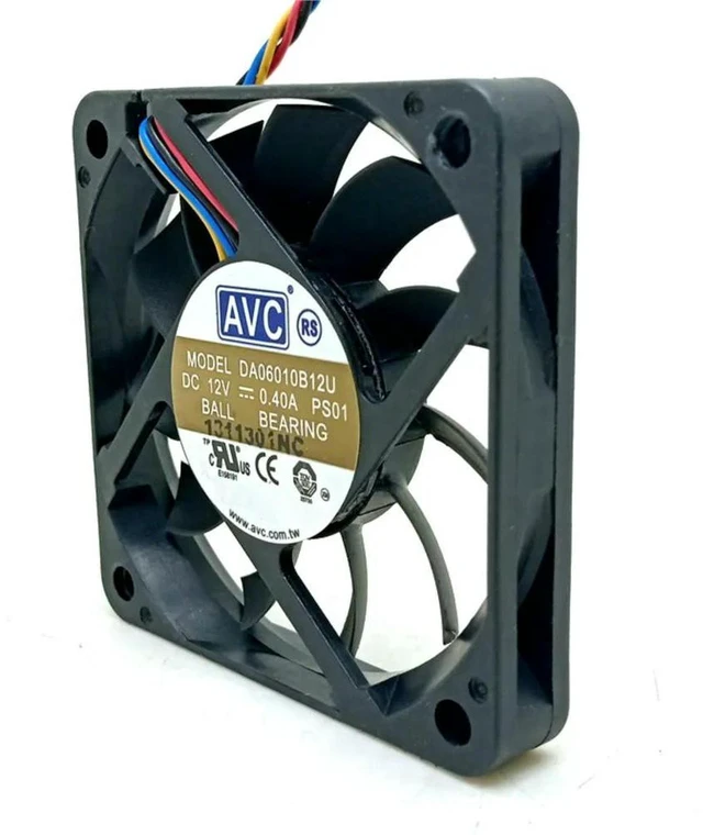 Alt view image 2 of 3 - AJMRTC 6010 Slim PWM Cooling Fan Replacement for AVC DA06010B12U, 60×60×10mm Ultra-Thin DC12V 0.40A 60mm PWM Fan, High Airflow 4-Pin PWM Axial Fan for Server, Chassis, Small Industrial Equipment Heat