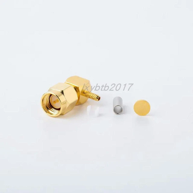Main image of AJMRTC SMA-JW2 Bent Male RG178 Crimp Cable Adapter, SFF-50-1-1 Coax Cable Adaptor for SYV-50-1 Cable, SMA-JW1 RF Coaxial Connector for Antenna, Wireless Module, RF Test & Communication Equipment