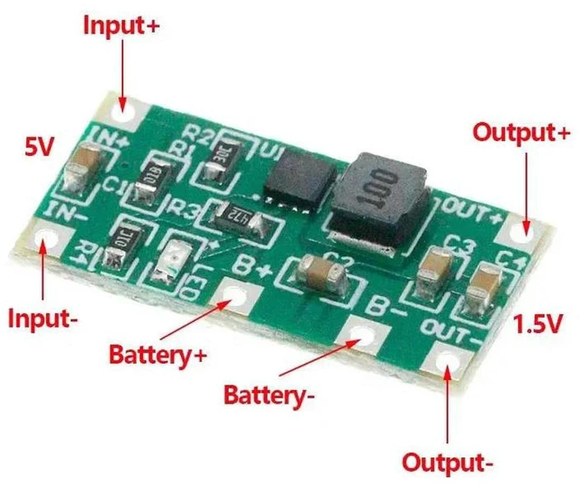 Main image of AJMRTC AA AAA Dry Battery to Lithium Conversion Module, 3V-4.2V Step Down to 1.5V, Charge & Discharge Power Board for Toy, Remote Control, Mouse, Electronic Device Battery Modification Upgrade
