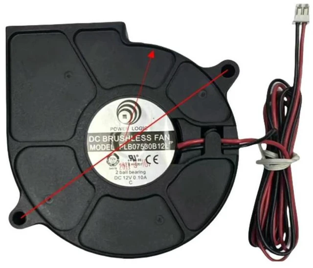 Main image of AJMRTC 7530 Centrifugal Blower Fan, 75x75x30mm Dual Ball Bearing DC 12V 0.1A 2500 RPM Ultra Quiet Turbo Blower, 7530 Radial Cooling Fan for Projector, 3D Printer, Small Electronic Equipment Heat