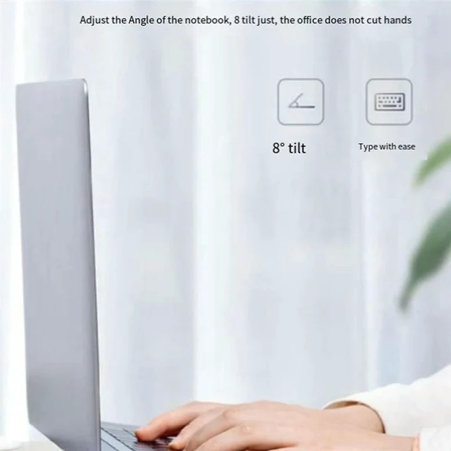Alt view image 2 of 3 - AJMRTC K32 Laptop Stand, Foldable Height Adjustable Computer Cooling Bracket, Ergonomic Portable Laptop Riser, Hollow Heat Dissipation Design, Desktop Notebook Holder Compatible for 10-17 Inch Laptops