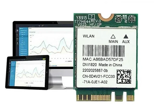 Alt view image 2 of 3 - AJMRTC 3Pcs DW1820 QCNFA344A NGFF M.2 Wireless Network Card, 2.4G & 5G Dual Band WiFi 802.11AC, 867Mbps Gigabit WiFi + Bluetooth 4.1 Combo Card, Internal Laptop WiFi Bluetooth Replacement Module