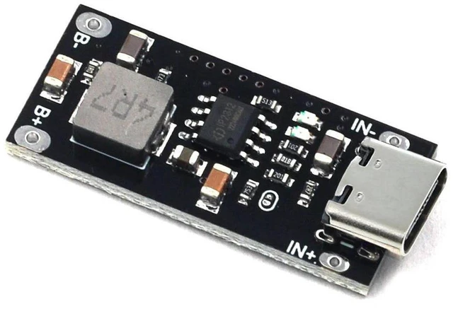 Alt view image 2 of 3 - AJMRTC IP2312 Lithium Battery Fast Charging Board, Type-C USB Input 3A High Current CC/CV Charger Module, 5V to 4.2V Polymer Ternary Lithium Charging Board, Stlxy Type Lithium Charger Module for 3.7V
