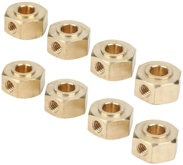 Alt view image 3 of 3 - AJMRTC 8Pcs 12mm Hex Wheel Hub Adapter, Brass RC Crawler Upgrade Parts for Yikong YK4102 YK4103 YK4082 YK6101, Heavy Duty Wheel Connector for RC Car Modification Accessories