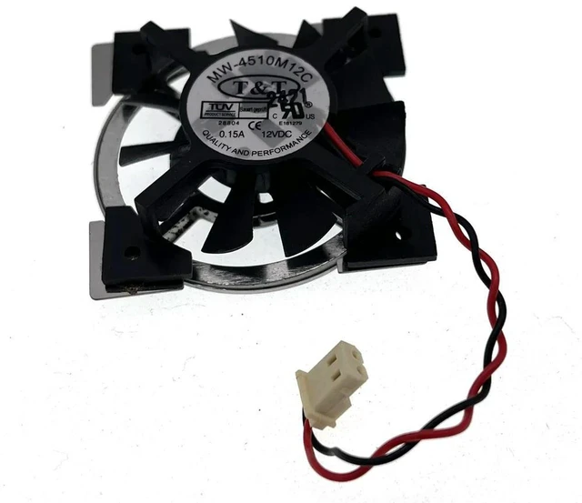 Alt view image 3 of 3 - AJMRTC 4510 DC Axial Cooling Fan Replacement for T&T MW-4510M12C, 45x45x10mm 45MM DC 12V 0.15A Brushless Fan for Graphics Video Card, VGA GPU Heat Dissipation
