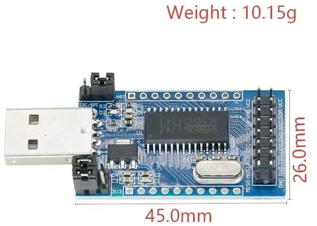 Alt view image 2 of 3 - AJMRTC CH341A USB Programmer Module, USB to UART IIC SPI I2C Parallel Port Converter with Onboard Indicator Lights, Flash BIOS EEPROM Programmer for Electronic Chip Programming