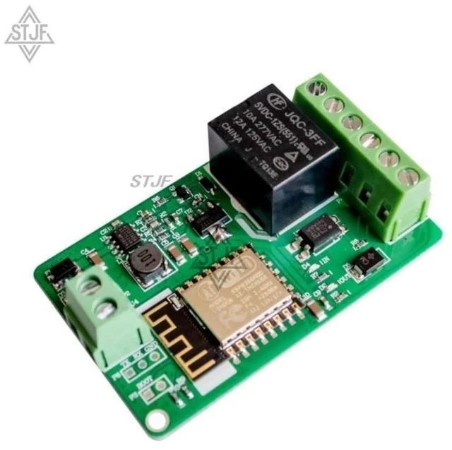 Alt view image 3 of 3 - AJMRTC Green ESP8266 Network Relay Module, 10A 220V AC Relay Board, DC 7V~30V Input Wireless WIFI Relay Switch Module for Smart Home Automation Remote Control Electronic Projects