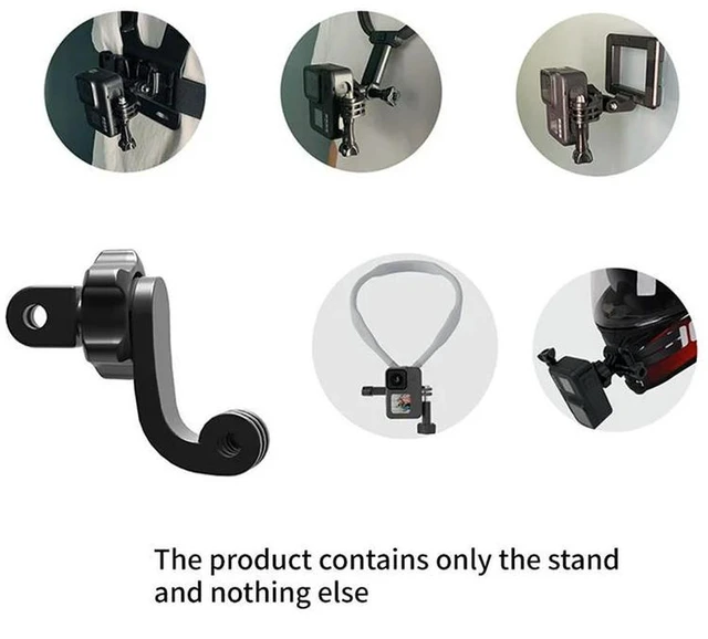 Alt view image 3 of 3 - AJMRTC Black Universal Adapter Bracket, Camera Backpack Clip, Collar Mount & Helmet Chin Mount, Multi-Purpose Action Camera Accessories for Outdoor Shooting