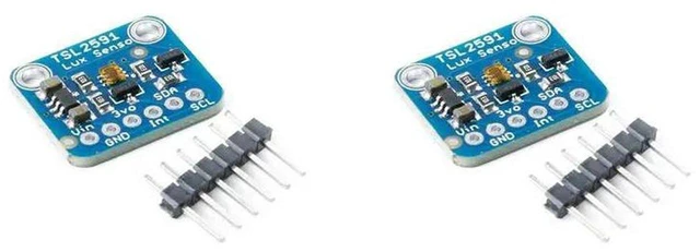 Main image of AJMRTC 2Pcs TSL2591 Digital Light Sensor Breakout Module, High Dynamic Range IR Infrared Full Spectrum Light Detector, 3.3V-5V Compatible for Arduino Raspberry Pi DIY Projects