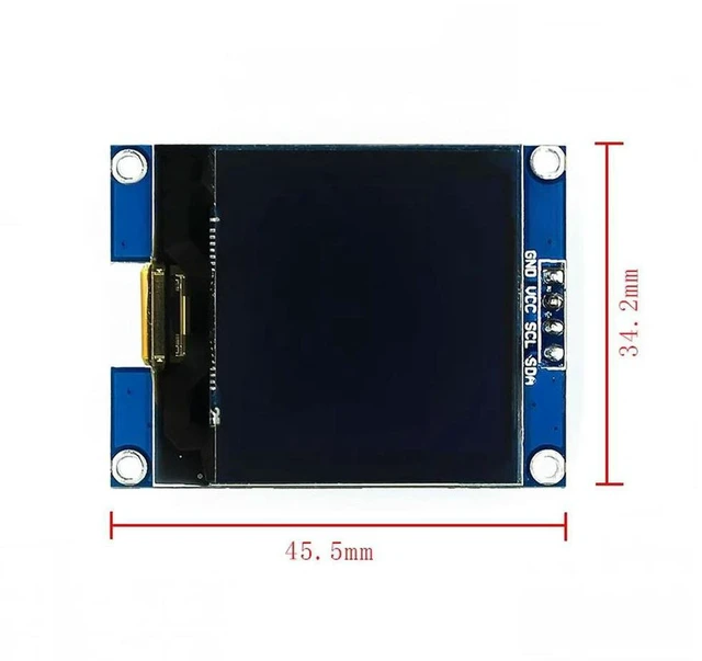 Alt view image 2 of 2 - AJMRTC 1.5 Inch 128x128 OLED Display Screen Module, 4 Pin IIC I2C Interface OLED Shield for Arduino DIY Electronic Projects