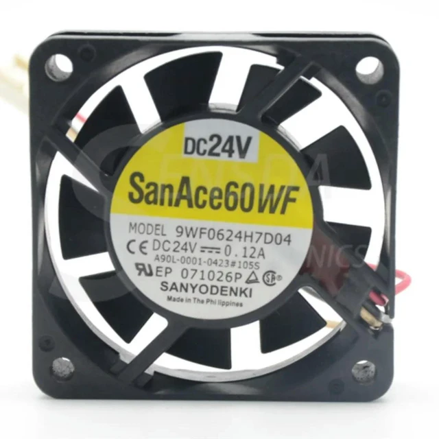 Alt view image 3 of 3 - AJMRTC Cooling Fan for Sanyo 9WF0624H7D04 A90L-0001-0423#105S, DC 24V 0.12A 6015 60mm 6cm Axial Fan, Replacement Industrial Fan for CNC Machine