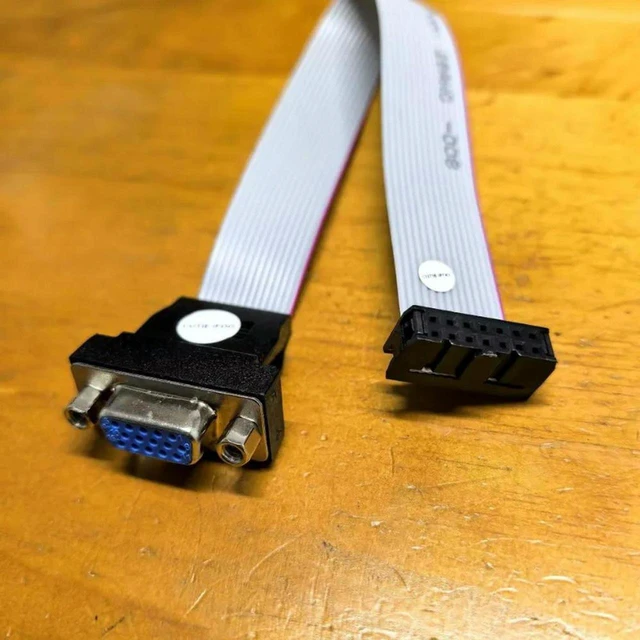Alt view image 3 of 3 - AJMRTC FC-14P 14Pin Female to 15Pin VGA GPU Extension Cable 20cm, 2.54mm Pitch DB CRT VGA Interface Mainboard Graphics Card Adapter Cable
