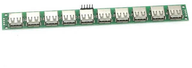 Alt view image 3 of 3 - AJMRTC USB2.0 Female 10-Pin Test Board, 180 Degree Vertical USB Adapter PCB Breakout Board, USB Converter Adapter for Circuit Testing & Electronic DIY
