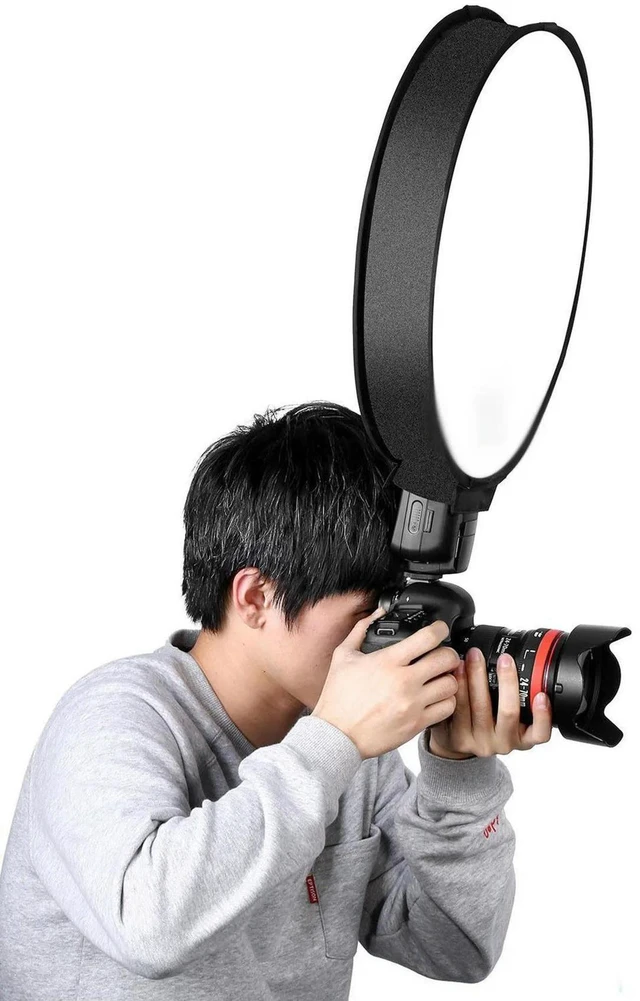Alt view image 2 of 3 - AJMRTC 3Pcs 40cm Round On-Camera Speedlight Softbox, Portable Universal Flash Diffuser Soft Box for Camera Flash Photography