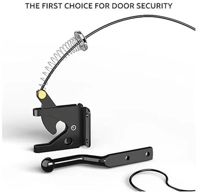 Alt view image 2 of 3 - AJMRTC 1 Pack Spring Loaded Door Latch with Pull Rope, Heavy Duty Fence Gate Lock, Small Self-Latching Fence Door Lock, Durable Hardware for Wooden & Metal Fence Gates, Outdoor Garden Use