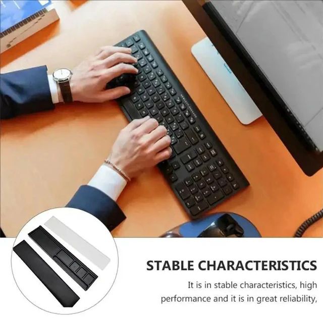 Alt view image 3 of 3 - AJMRTC Ergonomic Keyboard Wrist Rest Pad, Soft Desktop Palm Support Cushion, Pain Relief Wrist Support for Easy Typing, Non-Slip Keyboard Wrist Pad for Gamers, Students and Office Workers