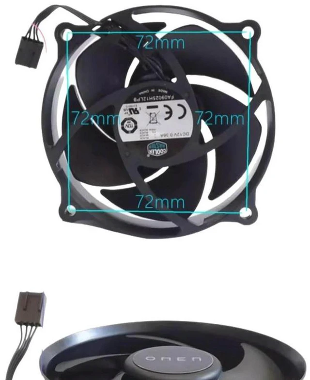 Main image of AJMRTC Replacement PWM Cooling Fan for FA09025H12LPB, 95x25mm DC 12V 0.36A 4-Pin PWM 4500RPM High Speed Axial Fan, High Performance Cooling Fan for PC Case, Server Chassis