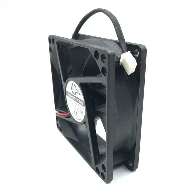 Alt view image 3 of 3 - AJMRTC SXD8025B24H Axial Cooling Fan, 80x80x25mm 8025 DC 24V 0.20A 2-Pin 3800RPM 51CFM Dual Ball Bearing Case Fan, High Airflow Brushless Fan for Industrial Cabinet, Power Supply Heat Dissipation