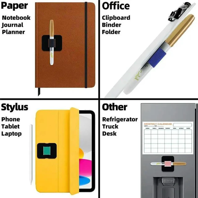 Alt view image 3 of 3 - AJMRTC 10Pack Elastic Pen Holder, Self-Adhesive Pen Sleeve Pouch for Clipboard Notebook Planner, 6.5x5cm Elastic Pen Holder Sleeve, Random Color, Portable Pen Storage Pocket for Office School Supplies