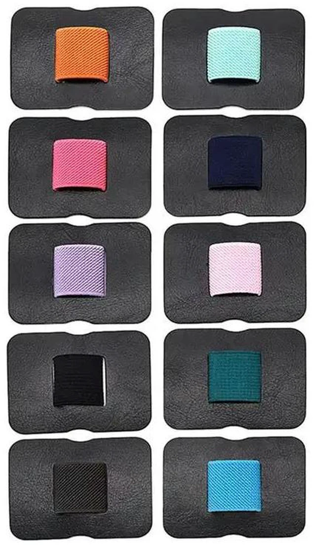Alt view image 2 of 3 - AJMRTC 10Pack Elastic Pen Holder, Self-Adhesive Pen Sleeve Pouch for Clipboard Notebook Planner, 6.5x5cm Elastic Pen Holder Sleeve, Random Color, Portable Pen Storage Pocket for Office School Supplies
