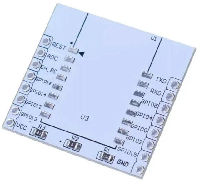Alt view image 2 of 3 - AJMRTC ESP8266 Serial WiFi Module Adapter Plate, Breakout Board Compatible with ESP-07 ESP-08 ESP-12E, 2.54mm Pin Header Expansion Board for IoT Wireless Serial Communication Project