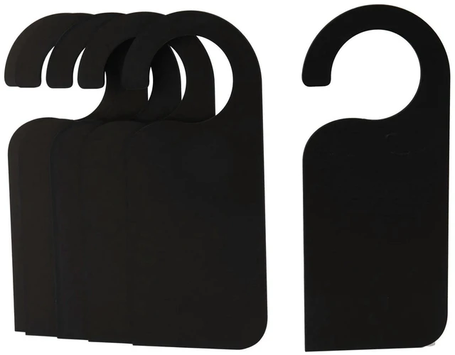 Alt view image 3 of 3 - AJMRTC 6 Pack Mini Double-Sided Wooden Blackboard Door Knob Hanger Sign, Blank Chalkboard Message Memo Board for Home, Kitchen, Office, Wedding & Retail Display, Black Finish