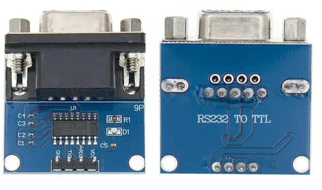 Alt view image 3 of 3 - AJMRTC MAX3232 RS232 to TTL Serial Converter Module with DB9 Connector, MAX232 Serial Port Level Conversion Board for MCU Debugging and Serial Communication