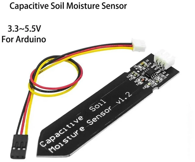 Main image of AJMRTC Capacitive Soil Moisture Sensor Module, Corrosion Resistant Soil Humidity Detector with Gravity 3-Pin Wire, Wide Voltage 3.3V~5.5V for Arduino Smart Garden Irrigation Monitoring