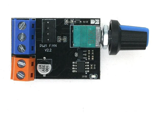 Alt view image 2 of 3 - AJMRTC DC12V PWM Fan Speed Governor, 3-Wire & 4-Wire Fan Stepless Speed Controller with Control Knob and Power Switch, Adjustable Motor Speed Regulator for PC Server Fan, Chassis Cooling Fan, Cabinet