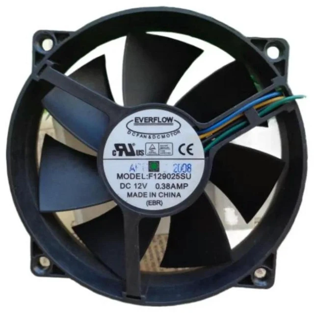 Main image of AJMRTC F129025SU Replacement Cooling Fan, For Everflow 9025 90x90x25mm DC12V 0.38A 4-Pin Four-Wire PWM Speed Control Round Fan, CPU Cooler Fan Replacement for PC CPU Heatsink