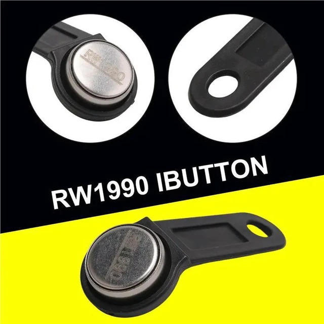 Alt view image 2 of 3 - AJMRTC 10Pcs RW1990 Rewritable RFID iButton Key, TM Touch Memory Information Button, 1-Wire Contact Electronic Key Token, Rewritable ID Tag for Access Control, Patrol System & Door Lock