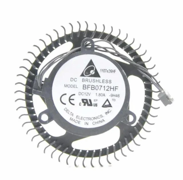 Alt view image 3 of 3 - AJMRTC Replacement GPU Blower Fan for Delta BFB0712HF, Double Ball Bearing, 63mm Fan Blade Diameter, 38mm Equilateral Mount Pitch, 4-Pin PWM Plug Centrifugal Graphics Card Cooling Fan for Video Card