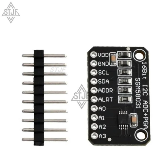 Alt view image 3 of 3 - AJMRTC SGM58031 Development Board, 16-Bit High Precision 4 Channel ADC Data Acquisition Converter Module, I2C Interface Analog to Digital Breakout Board for Arduino Raspberry Pi Industrial Signal Meas