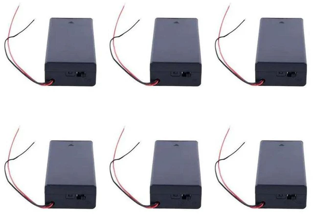 Main image of AJMRTC 6Pcs 3.7V 2 Slot Battery Holder Case with ON/OFF Switch and Lead Wires, 2X 3.7V Lithium Battery Socket Connector Box, DIY Electronic Power Storage Holder for Small Circuit, LED Projects, Sensor