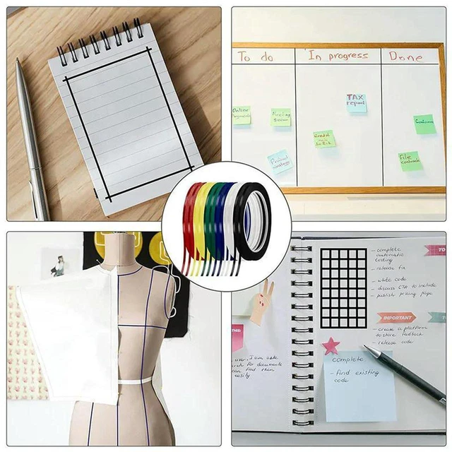 Main image of AJMRTC 24 Rolls 1/8 Inch Whiteboard Pinstripe Tape, Self Adhesive Dry Erase Grid Marking Graphic Tape, 216 Ft Per Roll, Thin White Line Tape for Whiteboard, Classroom, Office, Planner & Art Graphic