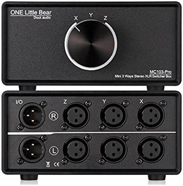 Main image of AJMRTC 3 in 1 Out XLR Balanced Audio Switch, 3-Way Stereo Passive XLR Selector Box, Mini Audio Converter for Amplifier, Speaker, Mixer, Home Studio