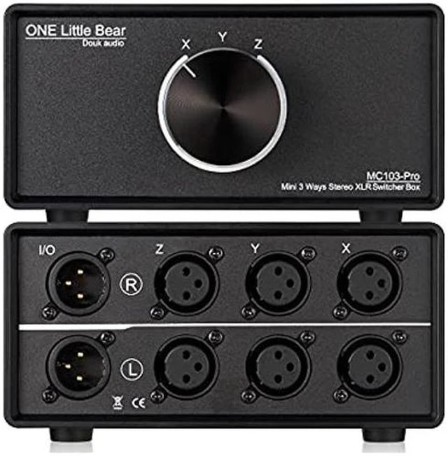 Alt view image 6 of 6 - AJMRTC 3 in 1 Out XLR Balanced Audio Switch, 3-Way Stereo Passive XLR Selector Box, Mini Audio Converter for Amplifier, Speaker, Mixer, Home Studio