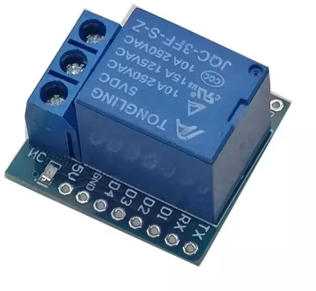 Alt view image 3 of 3 - AJMRTC 1Set 1 Channel Relay Shield for Wemos D1 Mini ESP8266 Development Board, Relay Module for Smart Home Switch, IoT Project Control