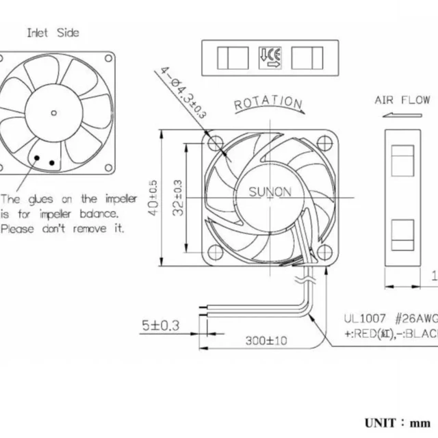 Alt view image 2 of 3 - AJMRTC 3D Printer 4010 Cooling Fan MF40102VX-1Q03C-A99, DC 24V 40x40x10mm Magnetic Bearing 40mm Fan, Replacement Cooler for Extruder Hotend, BLV, Mgn Cube & Ender 3D Printers