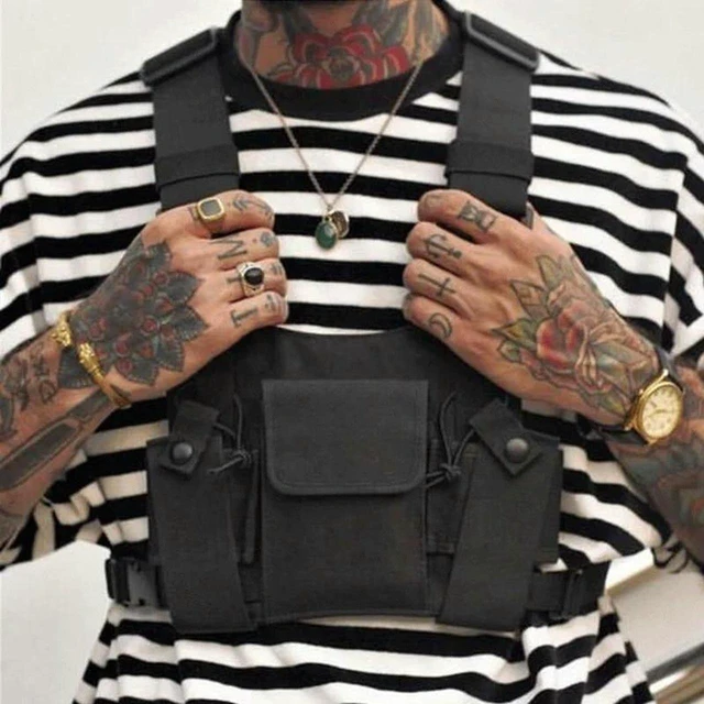 Alt view image 3 of 3 - AJMRTC 3 Pocket Radio Chest Harness Pack, Walkie Talkie Front Carry Vest Pouch Bag with Zipper, Radio Chest Pack Storage Case Compatible with Baofeng, Kenwood Two Way Radio for Outdoor, Hiking, Rescue