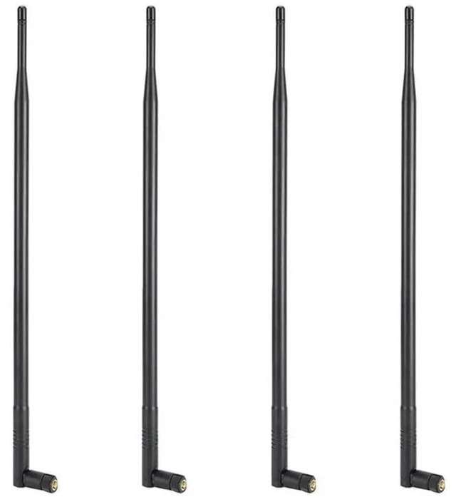 Main image of AJMRTC 4 Pack 12DBI Dual Band WiFi Antenna, 2.4GHz & 5GHz High Gain Long Range Omni Antenna with RPSMA Connector, Replacement Antenna for WiFi Router, Wireless Network Card, Access Point