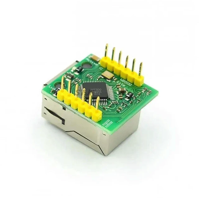 Alt view image 2 of 3 - AJMRTC USR-ES1 W5500 Ethernet Network Module, Hardware SPI to LAN TCP/IP Controller, 8 Independent Sockets, Replace W5100, Compatible with 51, STM32 Microcontroller, Embedded Network Communication