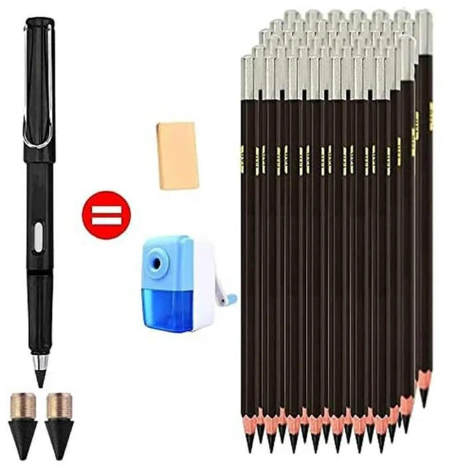 Alt view image 2 of 3 - AJMRTC 28Pcs Inkless Pencil Replacement Tips, Everlasting Pencil Nibs, Reusable Metal Writing Tips, Refill Nibs for Eternal Inkless Pencil, No Ink & No Sharpening for Writing Drawing Sketching