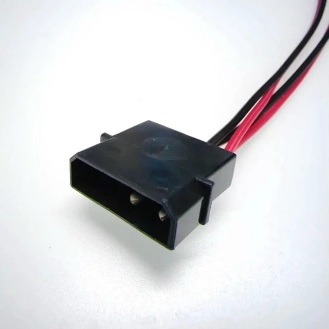 Alt view image 3 of 3 - AJMRTC Computer IDE Molex Male to 2-Port DC 5.5x2.1mm Power Adapter Cable, 5.5*2.1 DC Barrel Jack Splitter Cord, 18AWG 50cm Wire, Rated 6.6A 12V, IDE Molex 4Pin Male to Dual DC 5.5mmx2.1mm Output