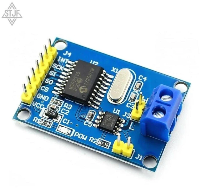 Main image of AJMRTC MCP2515 CAN Bus Module with TJA1050 Receiver, SPI Interface CAN Controller Board, CAN Communication Module Compatible with 51 MCU, ARM Microcontroller for Automotive & Industrial Development