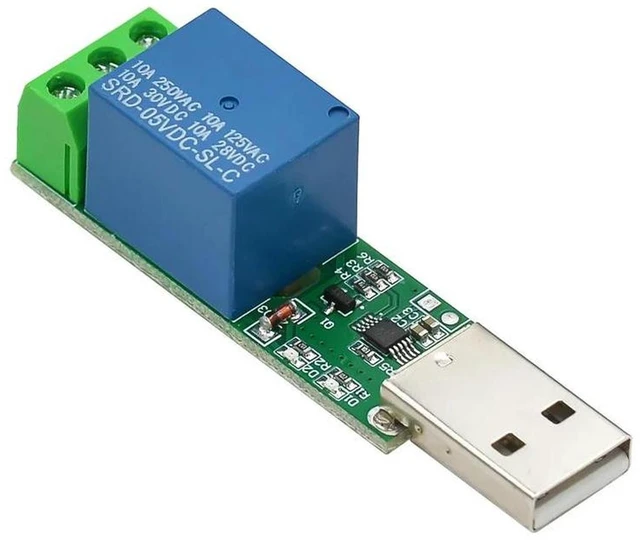 Main image of AJMRTC HID Drive-Free USB 1 Channel 5V Relay Module, One-Channel USB Relay Switch, Control Relay ON/OFF Directly via Computer, No Extra Driver Needed for PC Automation Control