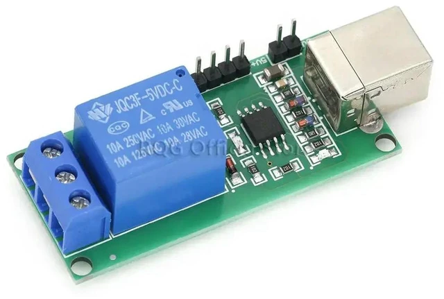 Alt view image 3 of 3 - AJMRTC DC 5V USB Relay Module, 1CH 1 Channel Programmable Computer Control Relay Board, USB Controlled Switch Relay for Smart Home Automation and Electronic Control Projects