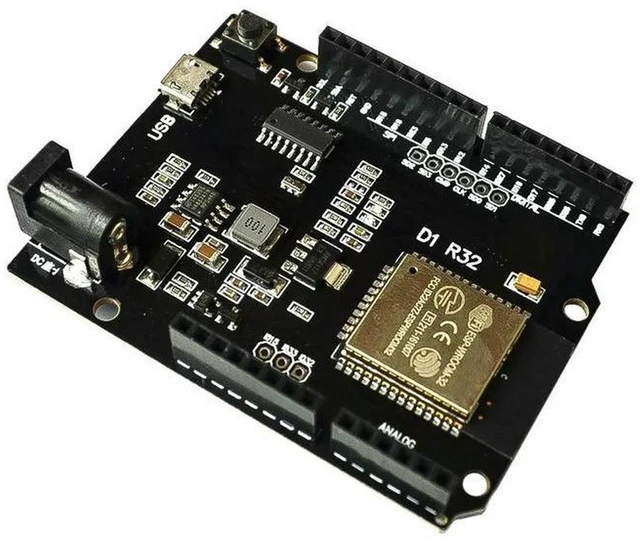 Main image of AJMRTC ESP32 D1 R32 Bluetooth WiFi Development Board, CH340 USB Serial Chip 4M Flash, Compatible with Wemos D1 Mini & UNO R3, IoT Electronic Programming Controller Board