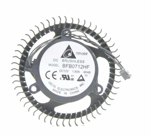 Alt view image 3 of 3 - AJMRTC Replacement Graphics Card Fan for Delta BFB0712HF, Double Ball Bearing, Equilateral 38mm Pitch, 63mm Fan Blade Diameter, 4P PWM Plug GPU Cooling Fan for Video Card Replacement